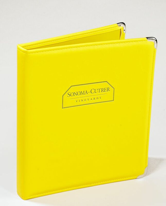 Vinyl/Imitation Leather Turned & Sewn Ring Binder with Metal Corners.  Screen Printed and Debossed to Register.  Limitless Material Options. Challenge Us!  Made in USA by Sneller.